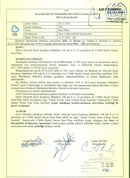 altieylul-ilcesi-karakaya-mahallesi-108-ada-8-ve-23-parsellere-ait-15000-olcekli-nazim-imar-plani-teklifi